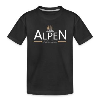 Alpen Klettern - Kinder Premium Bio T-Shirt - Schwarz - Vorne