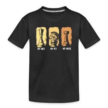 My Wife Pet And House - Kids' Premium Organic T-Shirt - black - Front