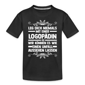 Logopädie Logopädin - Kinder Premium Bio T-Shirt - Schwarz - Vorne