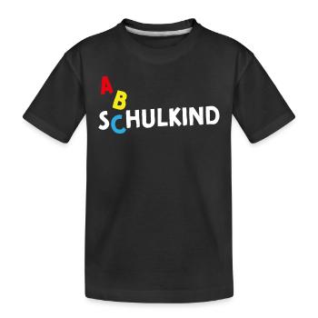 ABC Schulkind Einschulung Schulanfang Schultag - Kinder Premium Bio T-Shirt - Schwarz - Vorne