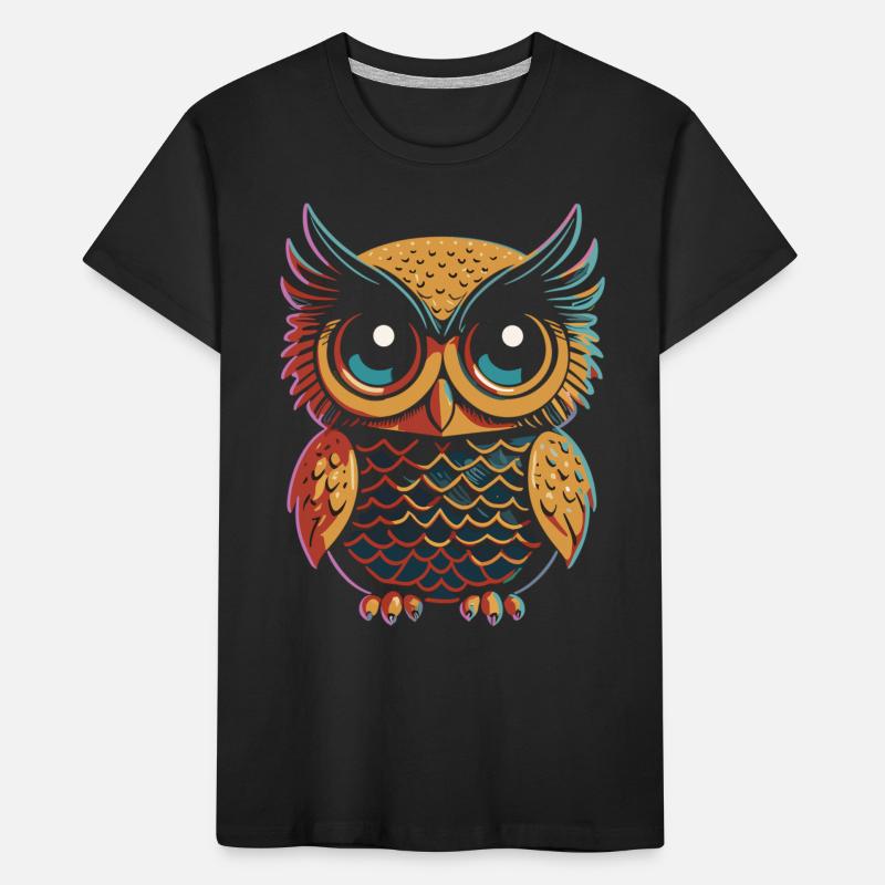 Eule in Pop-Art: Lebendige Farben, lebendiger Stil Kinder Premium Bio T-Shirt