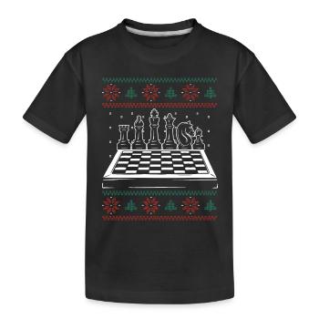 Weihnachtliches Schachbrett - Kinder Premium Bio T-Shirt - Schwarz - Vorne