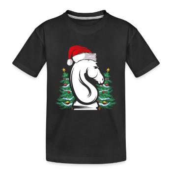 Springer Mit Weihnachtsmütze - Kinder Premium Bio T-Shirt - Schwarz - Vorne