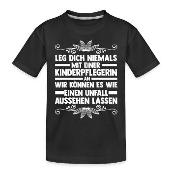 Erzieherin Kindergärtnerin Kinderpflegerin - Kinder Premium Bio T-Shirt - Schwarz - Vorne