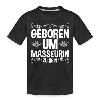 Physiotherapeutin Massage Masseurin - Kinder Premium Bio T-Shirt - Schwarz - Vorne