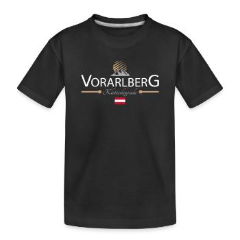 Klettern Vorarlberg - Kinder Premium Bio T-Shirt - Schwarz - Vorne