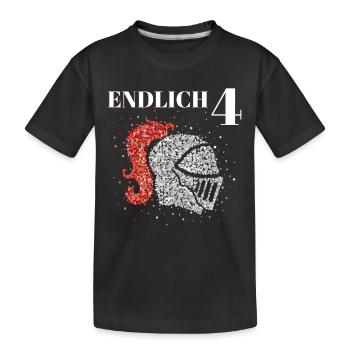 Endlich 4 Vier Ritter Ritterhelm Kostümersatz - Kinder Premium Bio T-Shirt - Schwarz - Vorne
