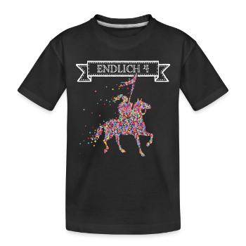 Endlich 4 vier Ritter Ritterrüstung Mittelalter - Kinder Premium Bio T-Shirt - Schwarz - Vorne
