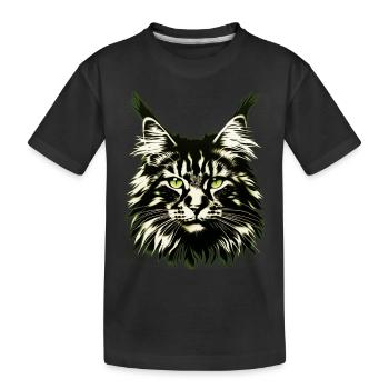 Katzengesicht - Kinder Premium Bio T-Shirt - Schwarz - Vorne