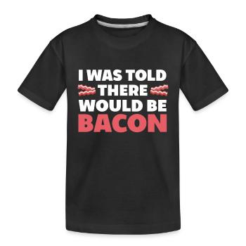 Bacon Food Pork Bacon - Kids' Premium Organic T-Shirt - black - Front