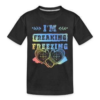 Dicton d’hiver froid - T-shirt bio Premium Enfant - noir - Devant