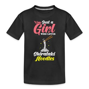 Shiritaki Noodles - Kids' Premium Organic T-Shirt - black - Front