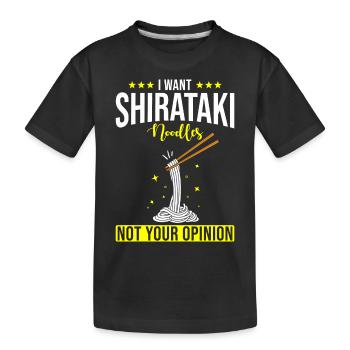 Shiritaki Noodles - Kids' Premium Organic T-Shirt - black - Front