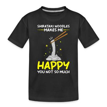 Shiritaki Noodles - Kids' Premium Organic T-Shirt - black - Front