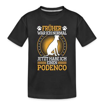 Habe einen Podenco spanischer Jagdhund - Kinder Premium Bio T-Shirt - Schwarz - Vorne