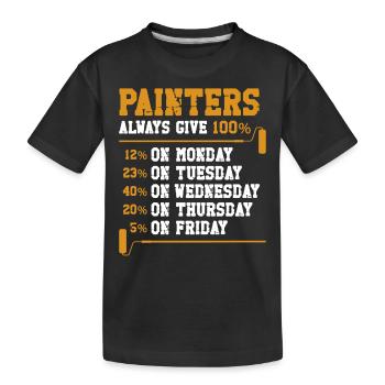 Peintre en bâtiment Peintres décorateurs - T-shirt bio Premium Enfant - noir - Devant