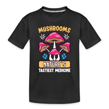 Morilles Cueilleur de champignons Champignon fermier Champignon - T-shirt bio Premium Enfant - noir - Devant