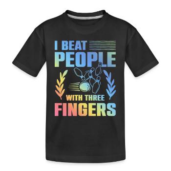 Bowling lustiger spruch - Kinder Premium Bio T-Shirt - Schwarz - Vorne