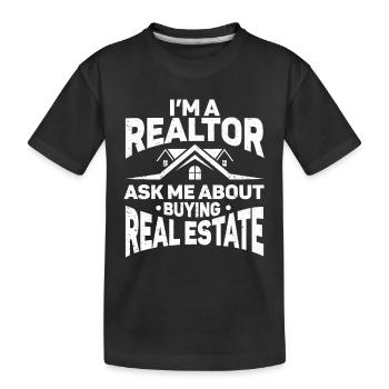Cadeau d’agent immobilier pour agent immobilier - T-shirt bio Premium Enfant - noir - Devant