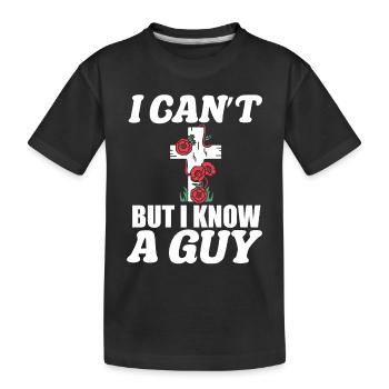 Je ne peux pas, mais je connais un gars drôle Jésus-Christ Meme - T-shirt bio Premium Enfant - noir - Devant