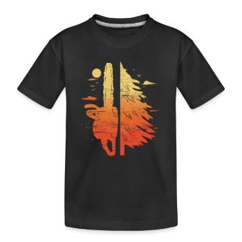 Cadeau de bûcheron pour bûcheron tronçonneuse - T-shirt bio Premium Enfant - noir - Devant