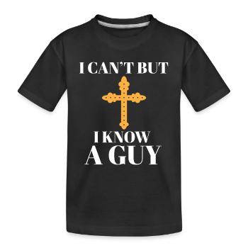 Jésus chrétien Mème Je ne peux pas mais je connais un gars - T-shirt bio Premium Enfant - noir - Devant
