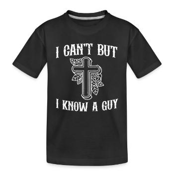 Je ne peux pas, mais je connais un gars Jésus Mème chrétien - T-shirt bio Premium Enfant - noir - Devant