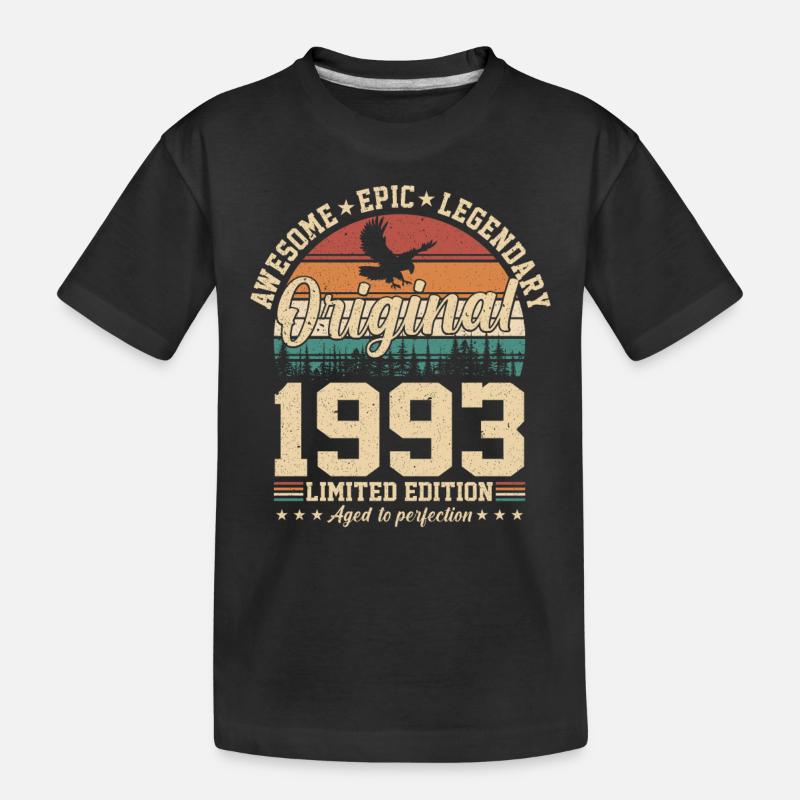 Original 1993: Legendäres Retro-Geschenk - Kinder Premium Bio T-Shirt - Schwarz