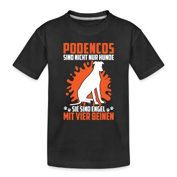 Podenco not only dog Spanish hunting dog - Kids' Premium Organic T-Shirt - black - Front