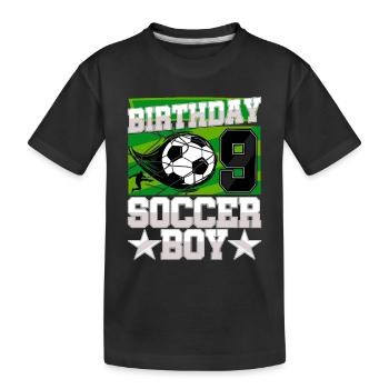 9th birthday Boy Soccer 9 Years Old Gifts - Kids' Premium Organic T-Shirt - black - Front