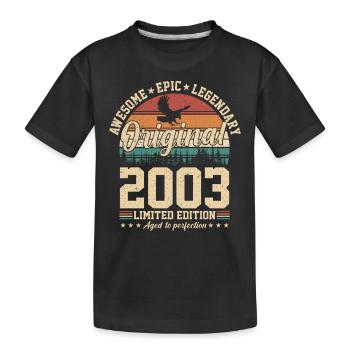 2003 Vintage Birthday - Kids' Premium Organic T-Shirt - black - Front