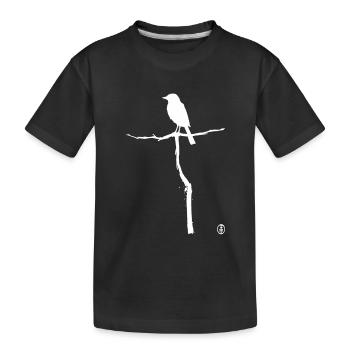 Vogel auf einem Ast - Kinder Premium Bio T-Shirt - Schwarz - Vorne