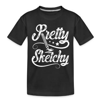 Drawing Pretty Sketchy - Kinder Premium Bio T-Shirt - Schwarz - Vorne