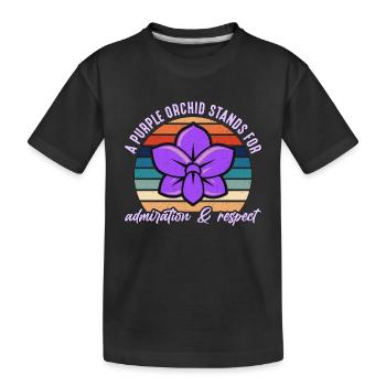 Orchidées Une orchidée violette se tient à l’horticulture rétro - T-shirt bio Premium Enfant - noir - Devant