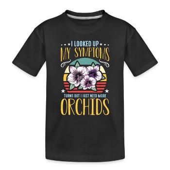 Orchidées J’ai recherché mes symptômes Orchid Grower - T-shirt bio Premium Enfant - noir - Devant