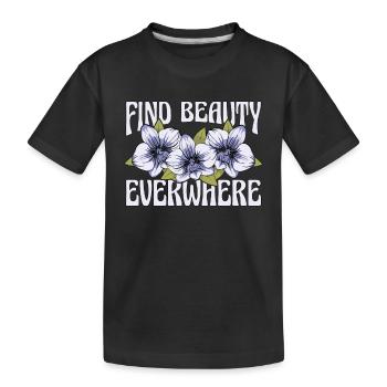 Les orchidées trouvent la beauté partout aime la fleur d’orchidée - T-shirt bio Premium Enfant - noir - Devant