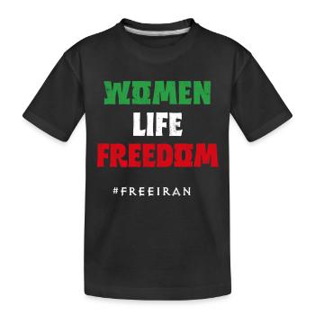 Iranische Flagge, unterstütze Frauen Iran, ich stehe an meiner Seite - Kinder Premium Bio T-Shirt - Schwarz - Vorne