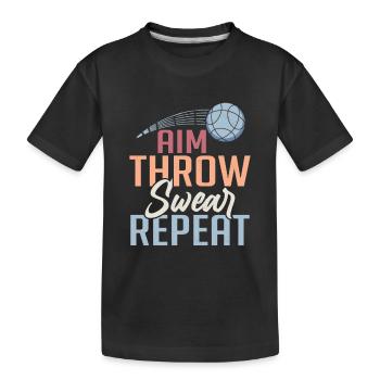 Viser, Lancer, Jurer, Répéter, Pétanque, Équipe Pétanque - T-shirt bio Premium Enfant - noir - Devant