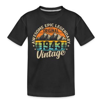 1943 - 80. Geburtstag - Kinder Premium Bio T-Shirt - Schwarz - Vorne