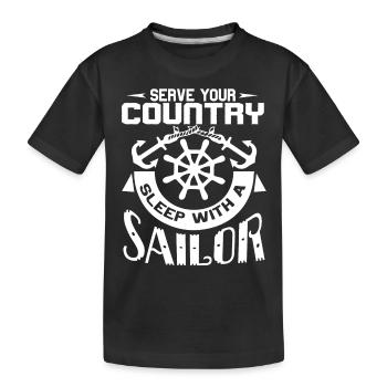 Sailor Sleep With A Sailor - Kids' Premium Organic T-Shirt - black - Front