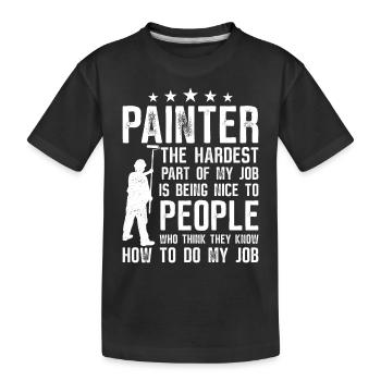 House Painter Decorator Painter - Kinder Premium Bio T-Shirt - Schwarz - Vorne