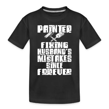 Peintre en bâtiment Peintre décorateur Peintre - T-shirt bio Premium Enfant - noir - Devant