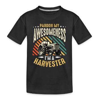 Harvester Pardon My Awesomeness Tractor Operator - Kinder Premium Bio T-Shirt - Schwarz - Vorne