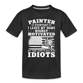 Peintre en bâtiment Peintre décorateur Peintre - T-shirt bio Premium Enfant - noir - Devant