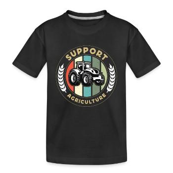 Harvester Support Agriculture Farming Life Farmer - Kinder Premium Bio T-Shirt - Schwarz - Vorne