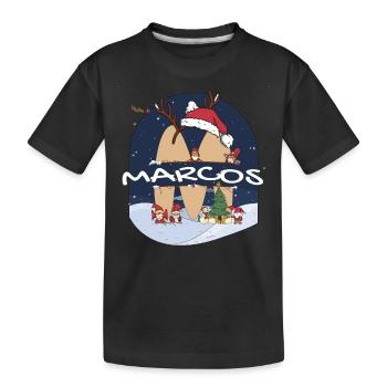 Nom de Marcos génial w chapeau de père Noël dans le thème de Noël - T-shirt bio Premium Enfant - noir - Devant