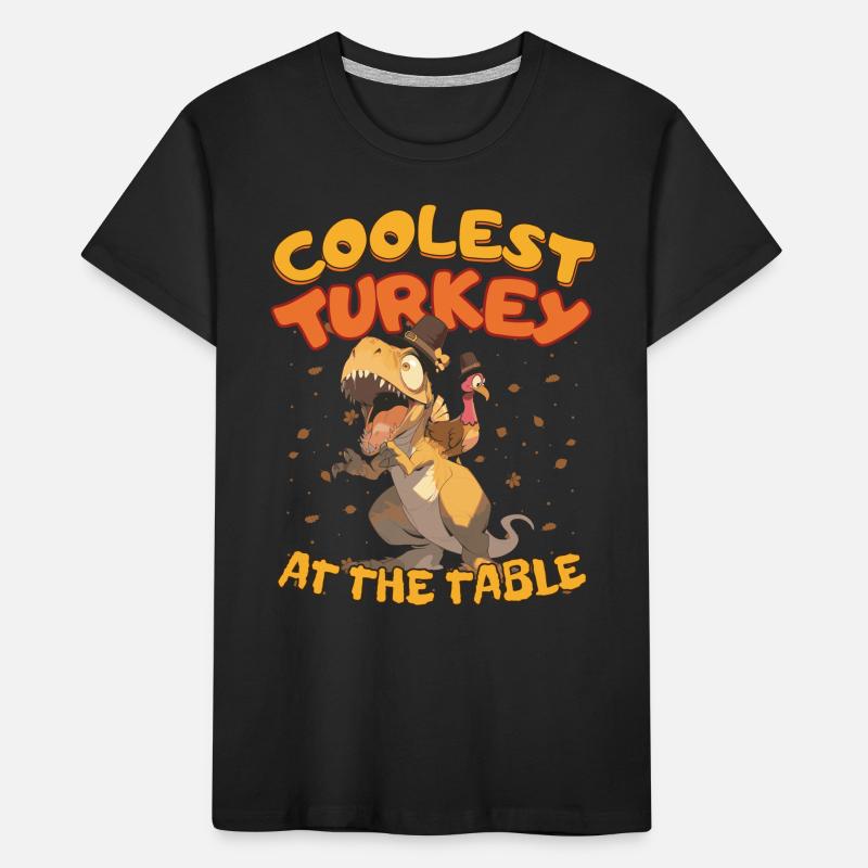 La dinde T-Rex la plus cool de Thanksgiving à table T-shirt bio Premium Enfant
