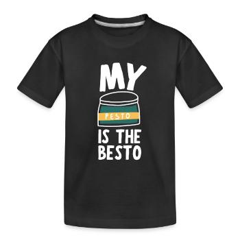 Italian Cuisine - Basil Pesto Is The Besto - Kids' Premium Organic T-Shirt - black - Front