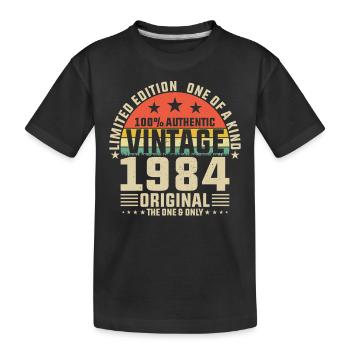 1984 Birthday - Kids' Premium Organic T-Shirt - black - Front