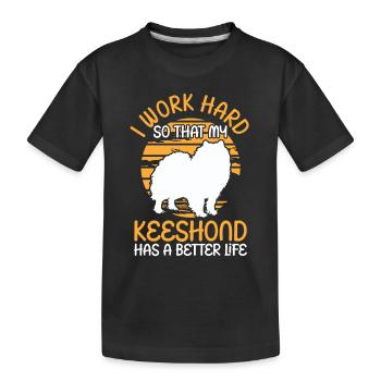 Travailler pour mon Wolfsspitz German Spitz - T-shirt bio Premium Enfant - noir - Devant